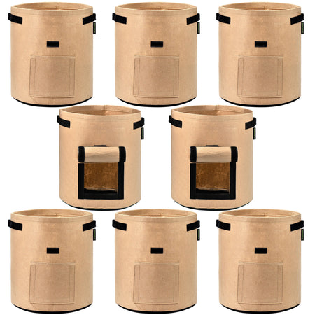 Potato Grow Bags 6 Pack 10 Gallon (Khaki) also for Vegetables Herbs Plants Flowers — FiveSeasonStuff