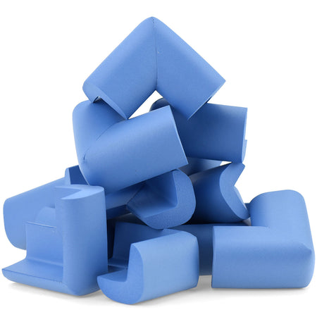 12 Pieces Skyblue Jumbo L-Shaped Foam Corner Protectors