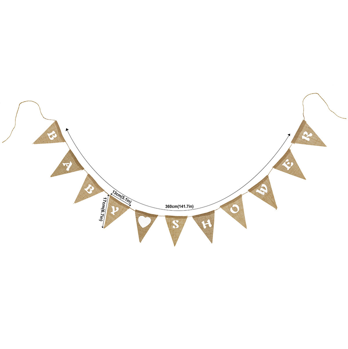 Baby Shower Burlap Pennant Banner FiveSeasonStuff