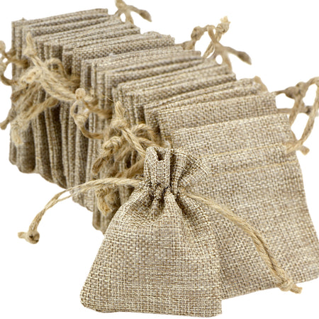 (7 x 9 cm) 30 PCS Burlap Drawstring Gift Bags