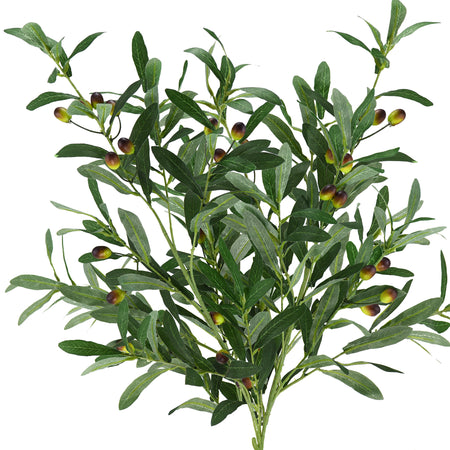 6 Stems Premium Quality Artificial Olive Leaves and Branches Greenery Floral Arrangement Decoration 31 inches (78cm)