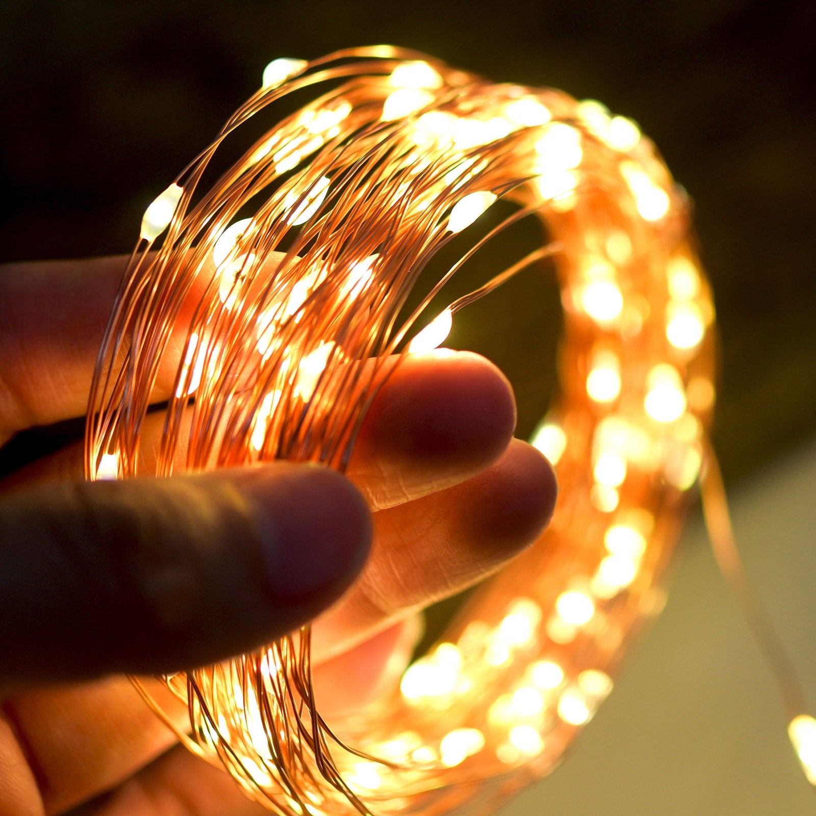 33ft (10 meters) Copper Wire Fairy Twinkle String Lights 100 LED Warm White 8 Mode with Remote