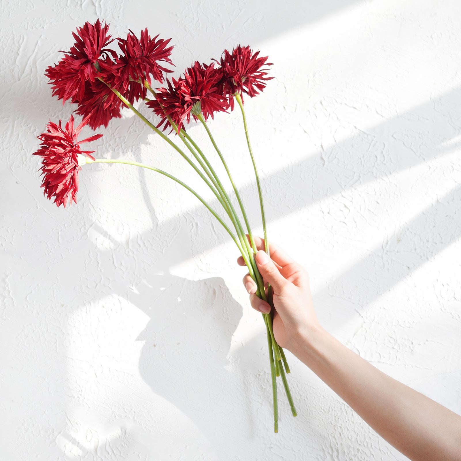 4 Bushes White Silk Daisy Artificial Flowers, DIY Wedding Flower