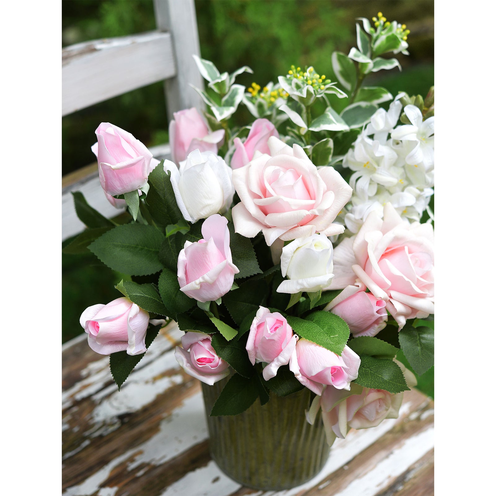 Pale Pink Long Stem 21 inches Roses Real Touch Silk Artificial Flowers –  FiveSeasonStuff