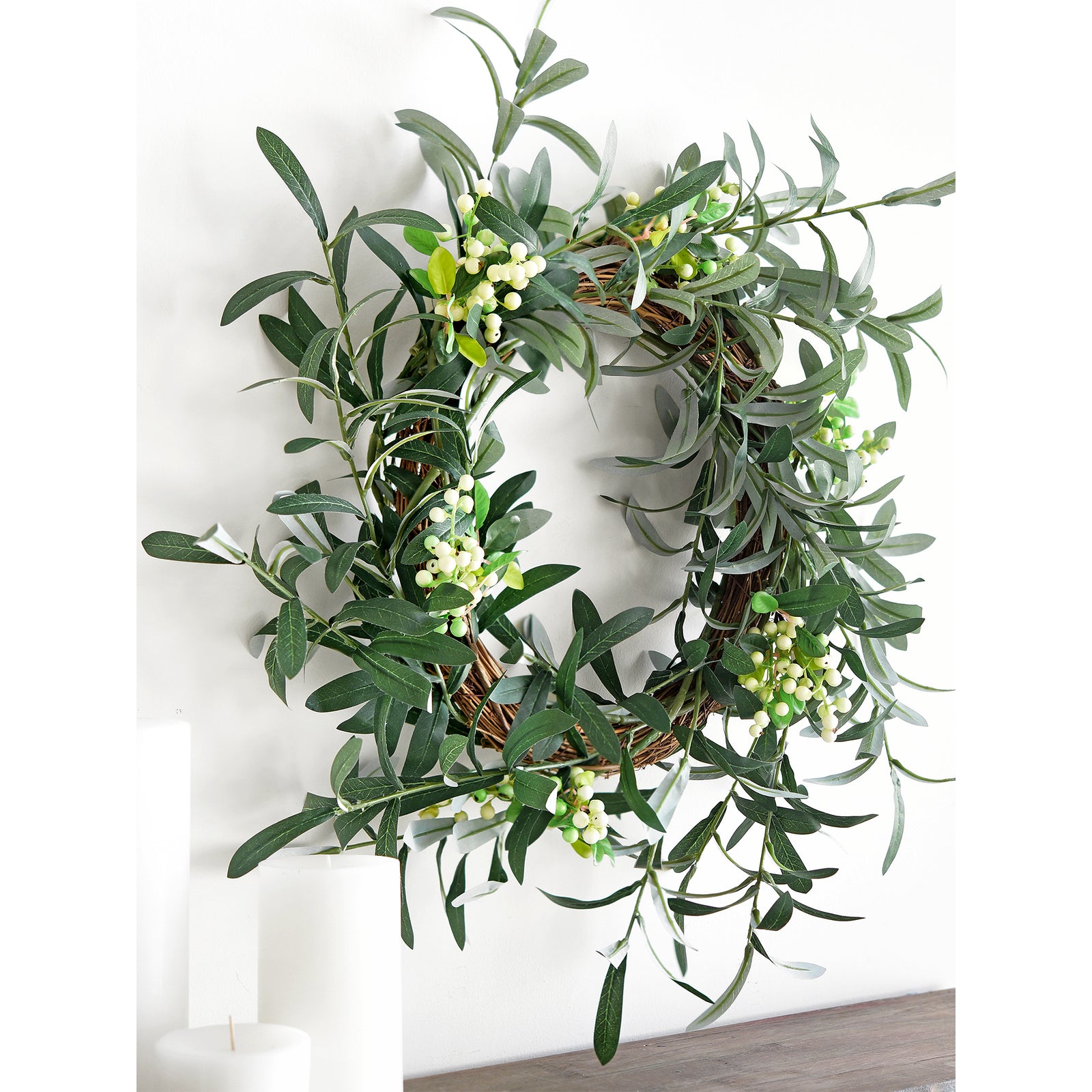 Lifelike Premium Olive Stems: Quality 30-inch Artificial Greenery for Floral Arrangements and Stylish Decor (6 Stems)