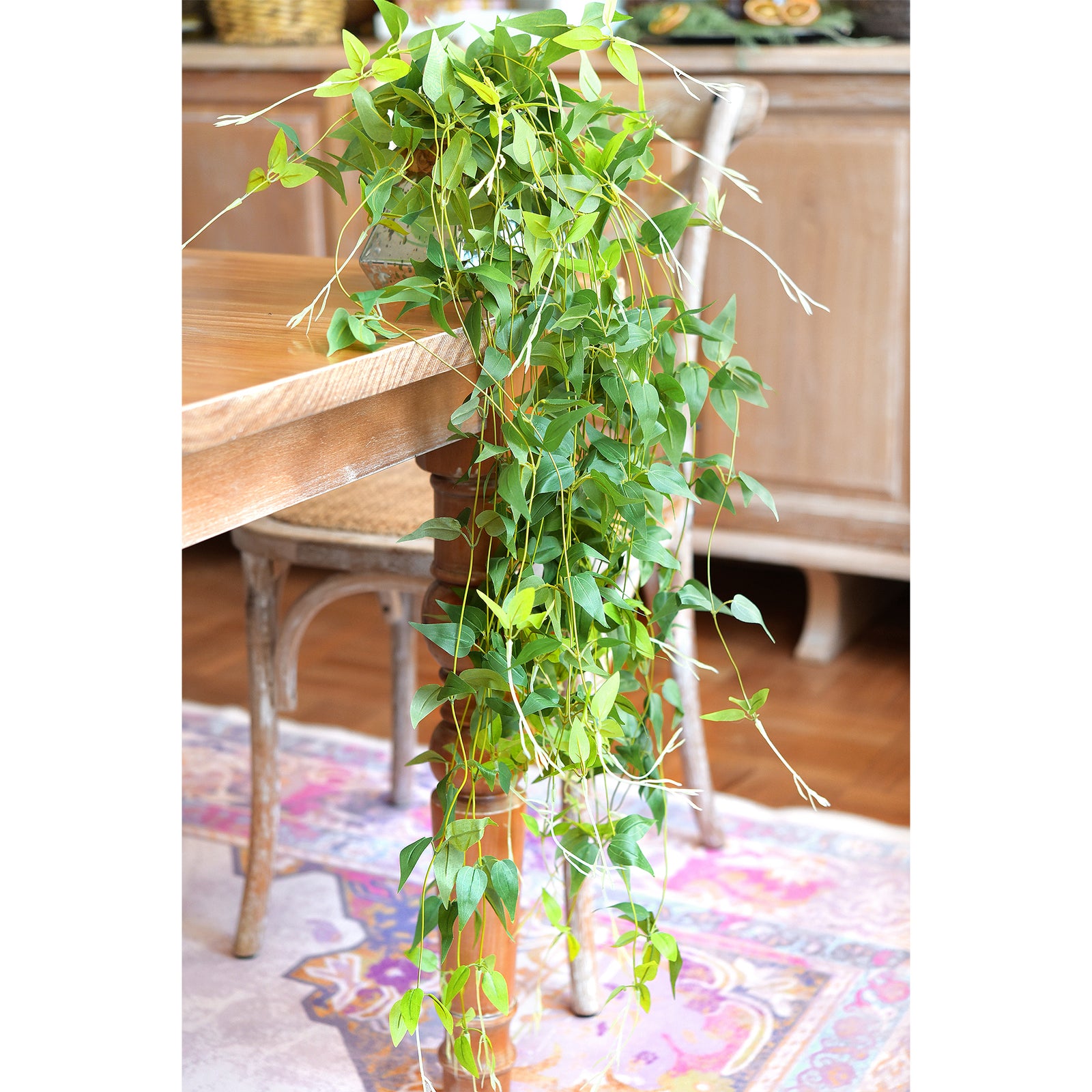 Versatile Decor Delight: Lush 28ft 10-Vine Set of Elegant Artificial Silk Clematis Leaves for Any Occasion or Event