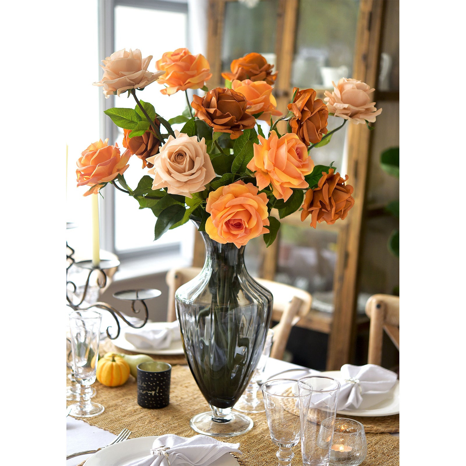 FiveSeasonStuff Orange Real Touch Artificial Poppy Flowers Remembrance