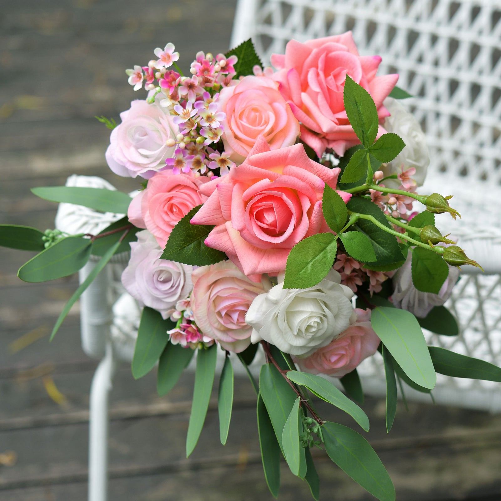 Summer Pink Timeless Charm Wax Flowers, Long Stem Artificial Silk Flowers 6 Stems 2.6ft (78cm) Tall