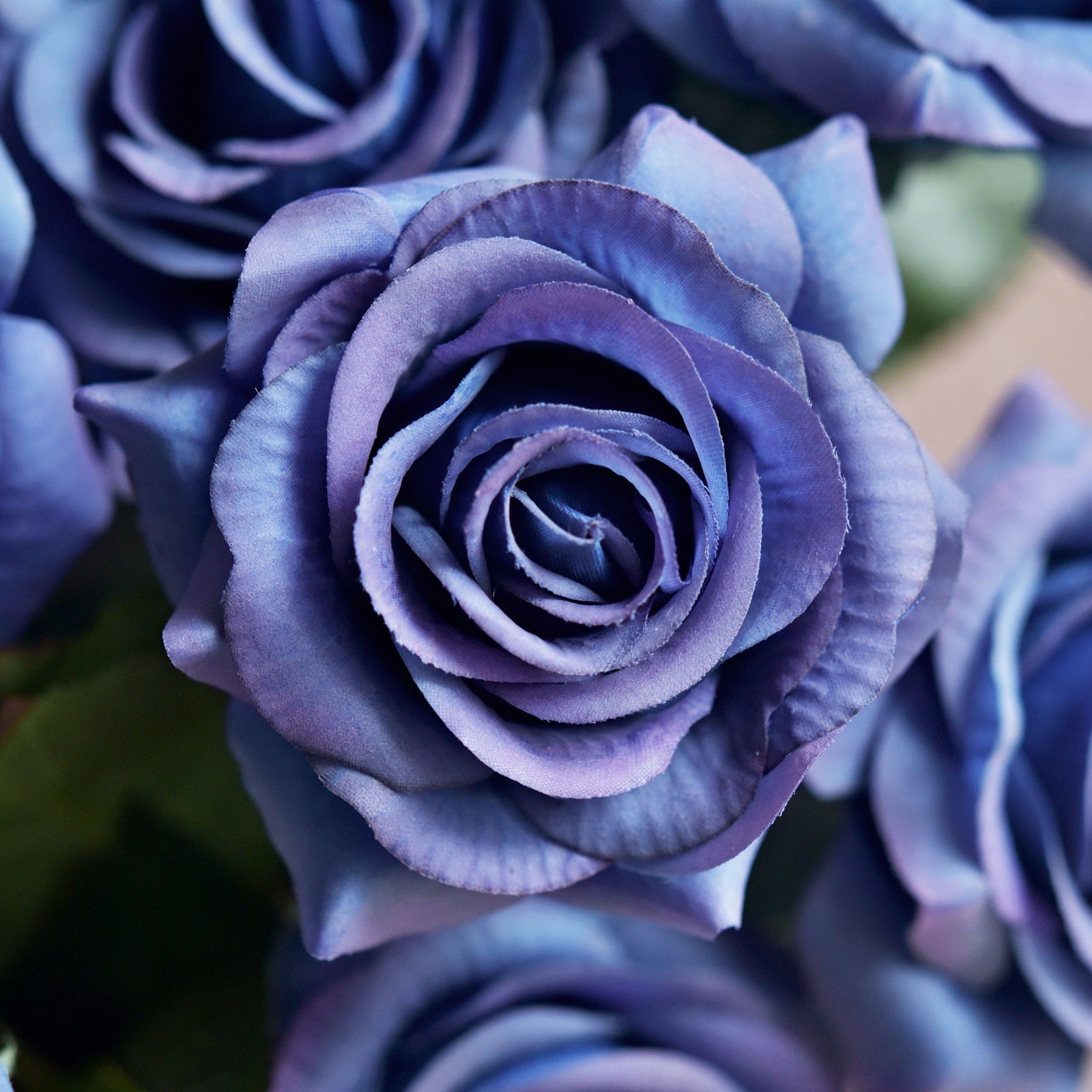 Midnight Blue Real Touch Silk Artificial Flowers ‘Petals Feel and Look like Fresh Roses 10 Stems