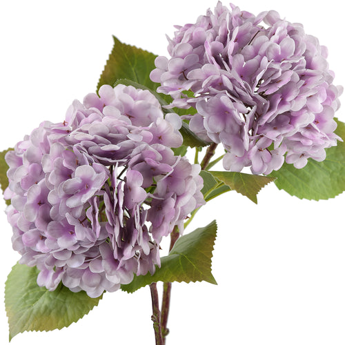 2 Long Stems Real Touch Hydrangea Artificial Flowers (Light Lavender Lilac) Lifelike, Elegant, and Versatile Decor for Any Occasion
