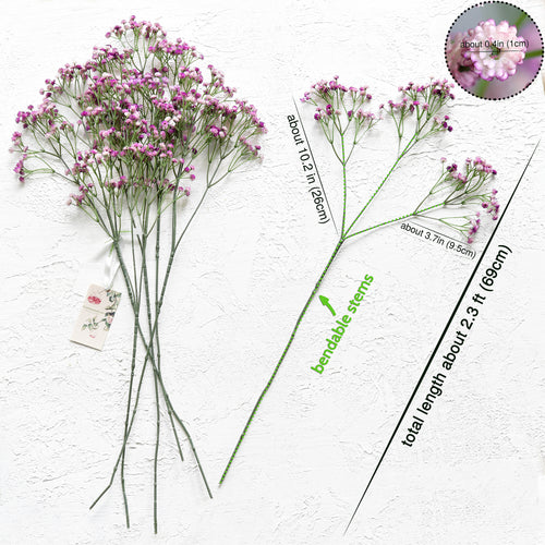 6 Stems 69cm Pink-Lavender Mix Baby’s Breath Artificial Flowers Baby’s Breath Gypsophila Tall Long Stems