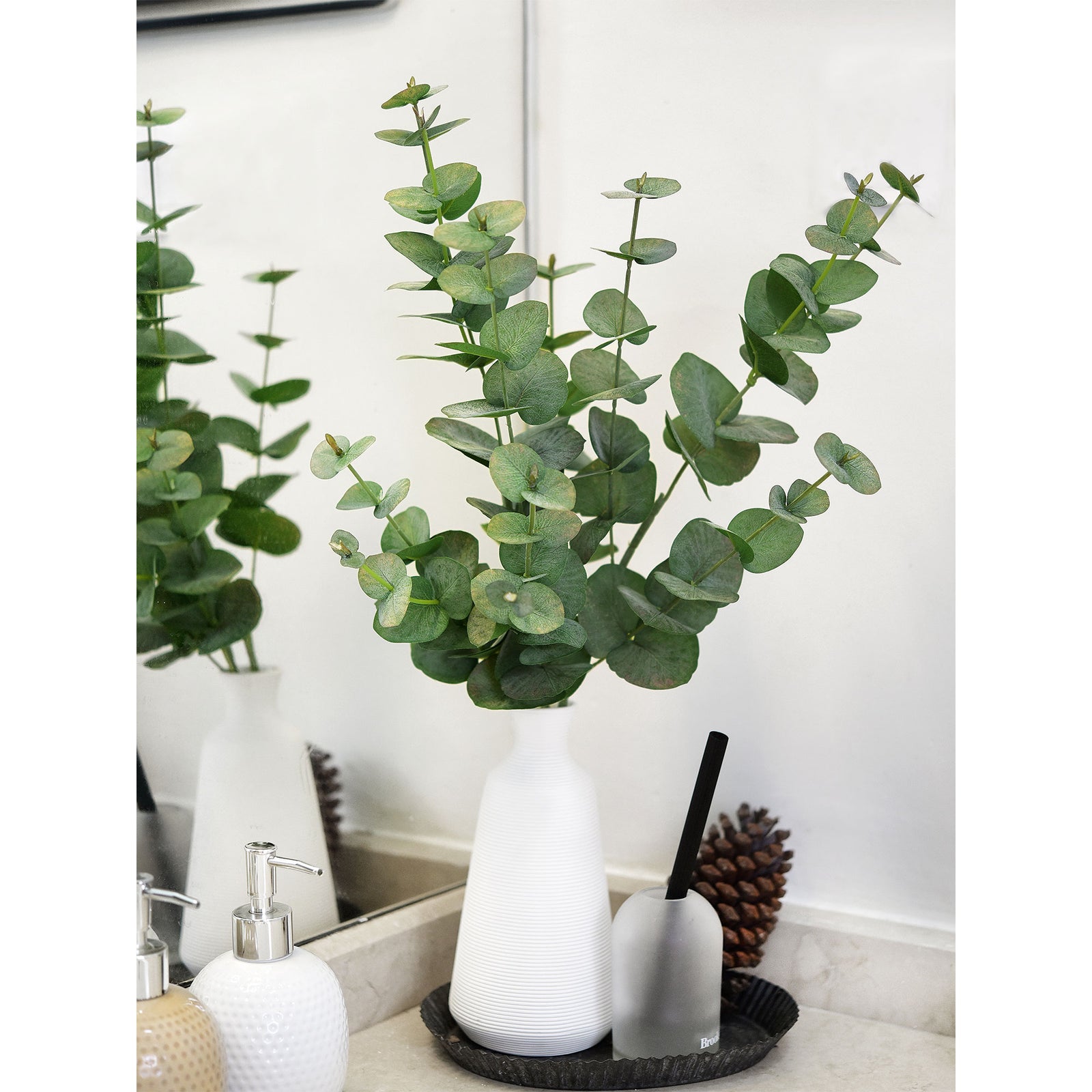 Real Looking True Blue Eucalyptus 22.8” (58cm) Greenery Artificial Eucalyptus Leaves FiveSeasonStuff Floral 2 Stems