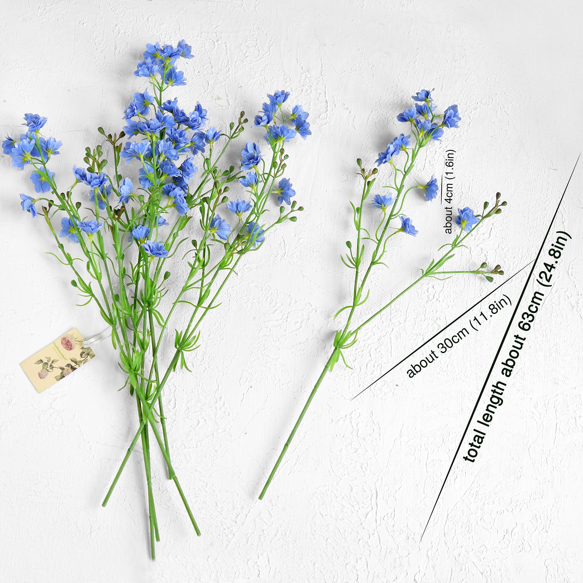 Light Blue Delphinium Real Touch Artificial Flowers, 24.8” 6 Stems Fiv –  FiveSeasonStuff