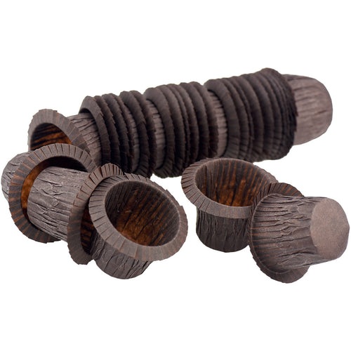 Pack of 60 Brown Cupcake Muffin Cases/Standard Baking Paper Cups Wraps Liners with Elegant Folded Edge (No Moulds Needed) -FiveSeasonStuff