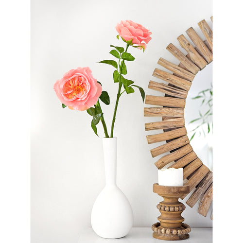 Soft Pink Real Touch Garden Roses Large Blooms 2 Long Stems