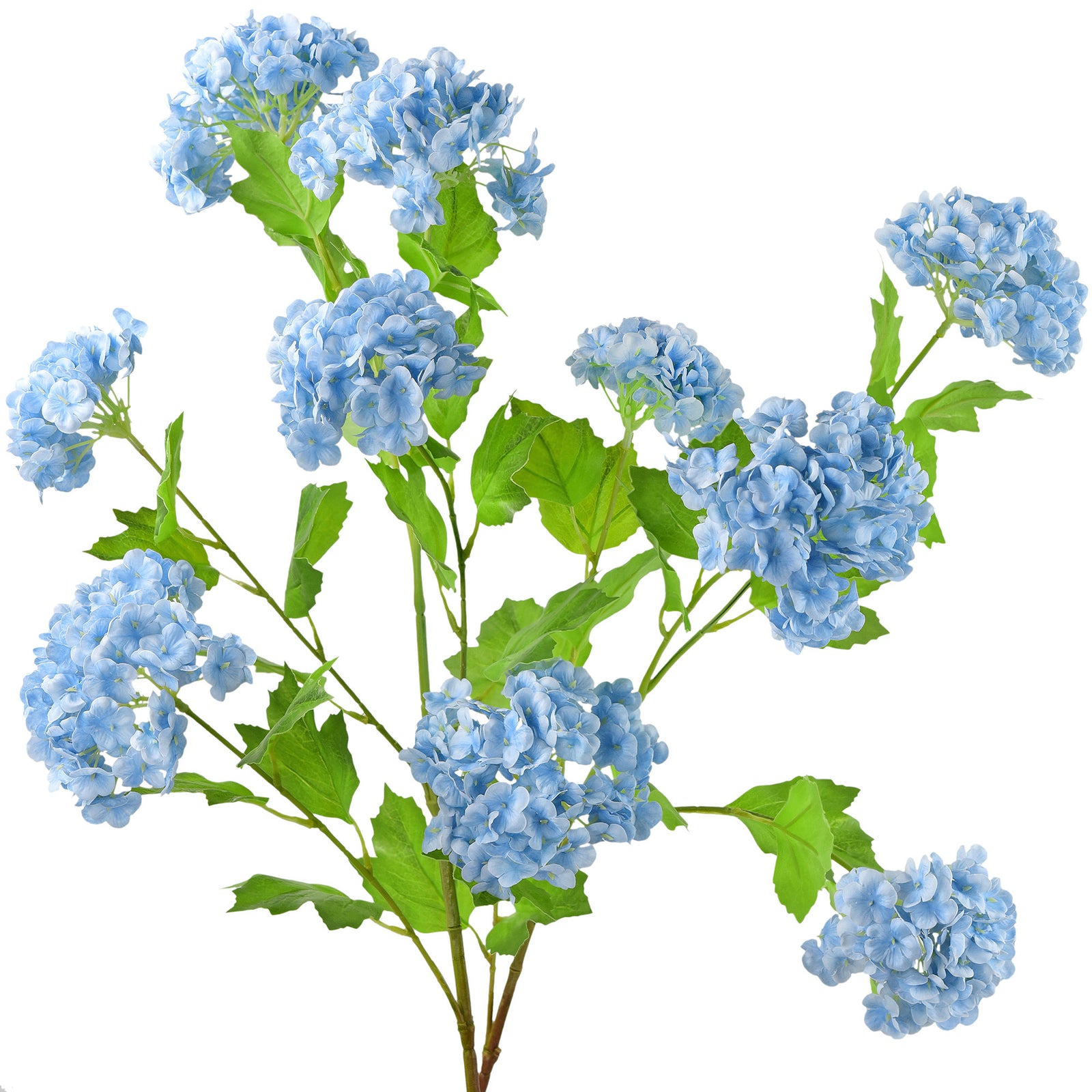 Carolina Blue Snowball Viburnum Long Stem Artificial Flowers 2 Stems