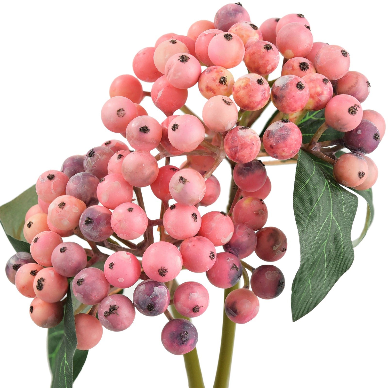 2 Berry Stems Artificial Fruit Holly Berries Decoration with Soft Bendable Stems for Vases, Bouquets and Floral Arrangements