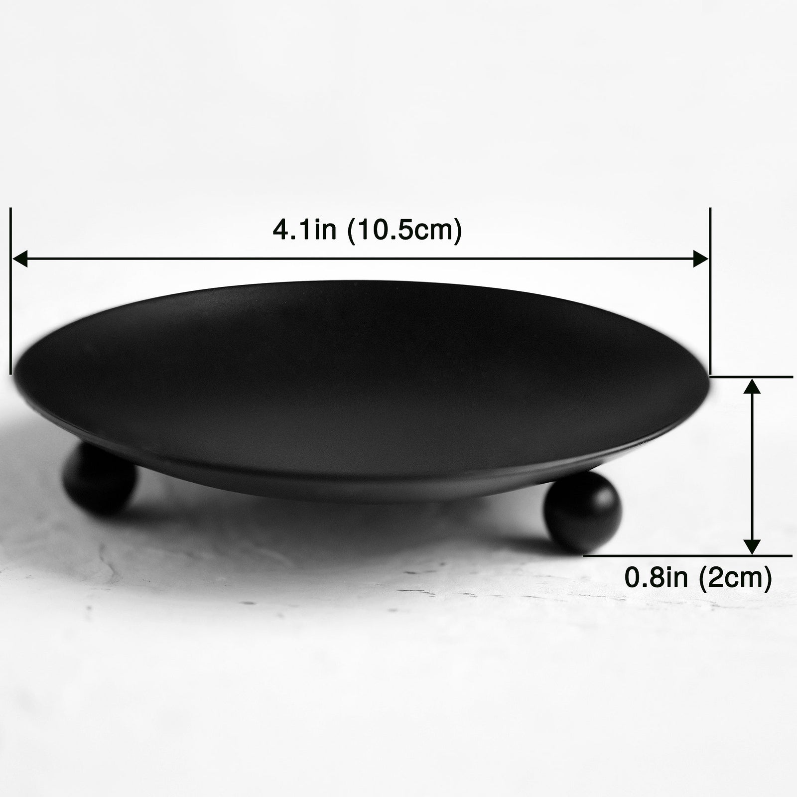 2 Black Plated Round Iron Candle Holders for Pillar Votive Wax Candles