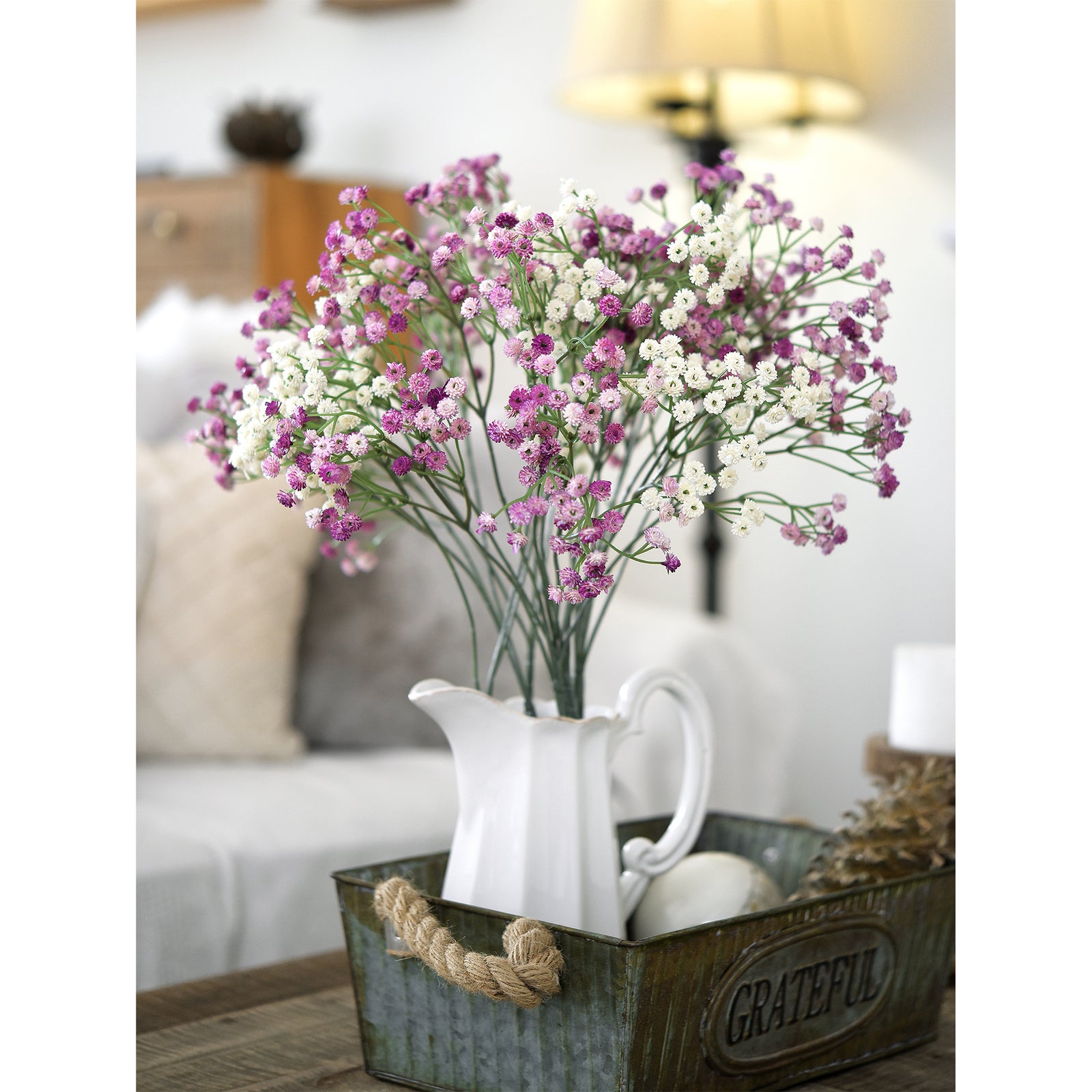 6 Stems 69cm Pink-Lavender Mix Baby’s Breath Artificial Flowers Baby’s Breath Gypsophila Tall Long Stems