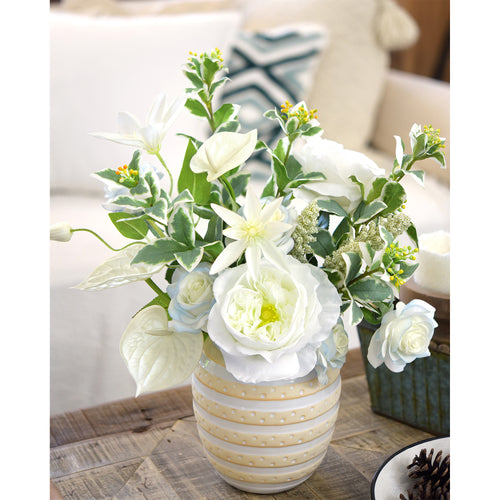 White Smoke Real Touch Garden Roses Large Blooms 2 Long Stems