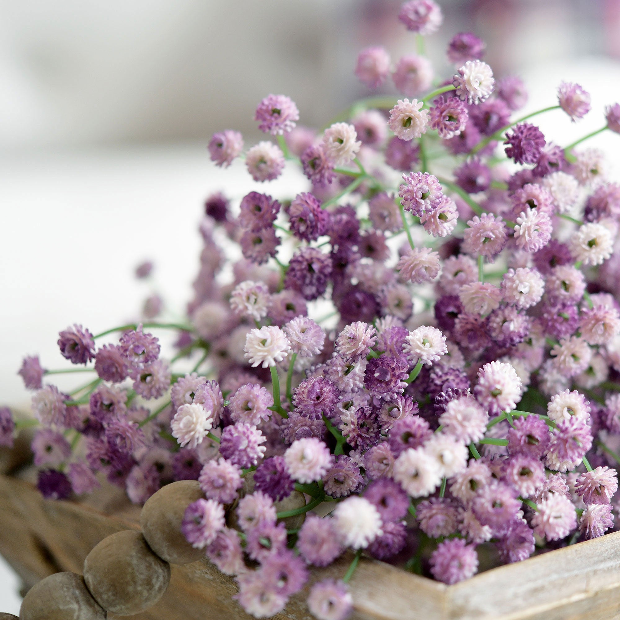 1 Flower Bouquets,Total of 6 Baby Breath Flowers and 6 Silver