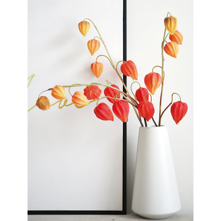Artificial Chinese Lantern Stems – Autumn Ember (Red-Orange) – Set of 3
