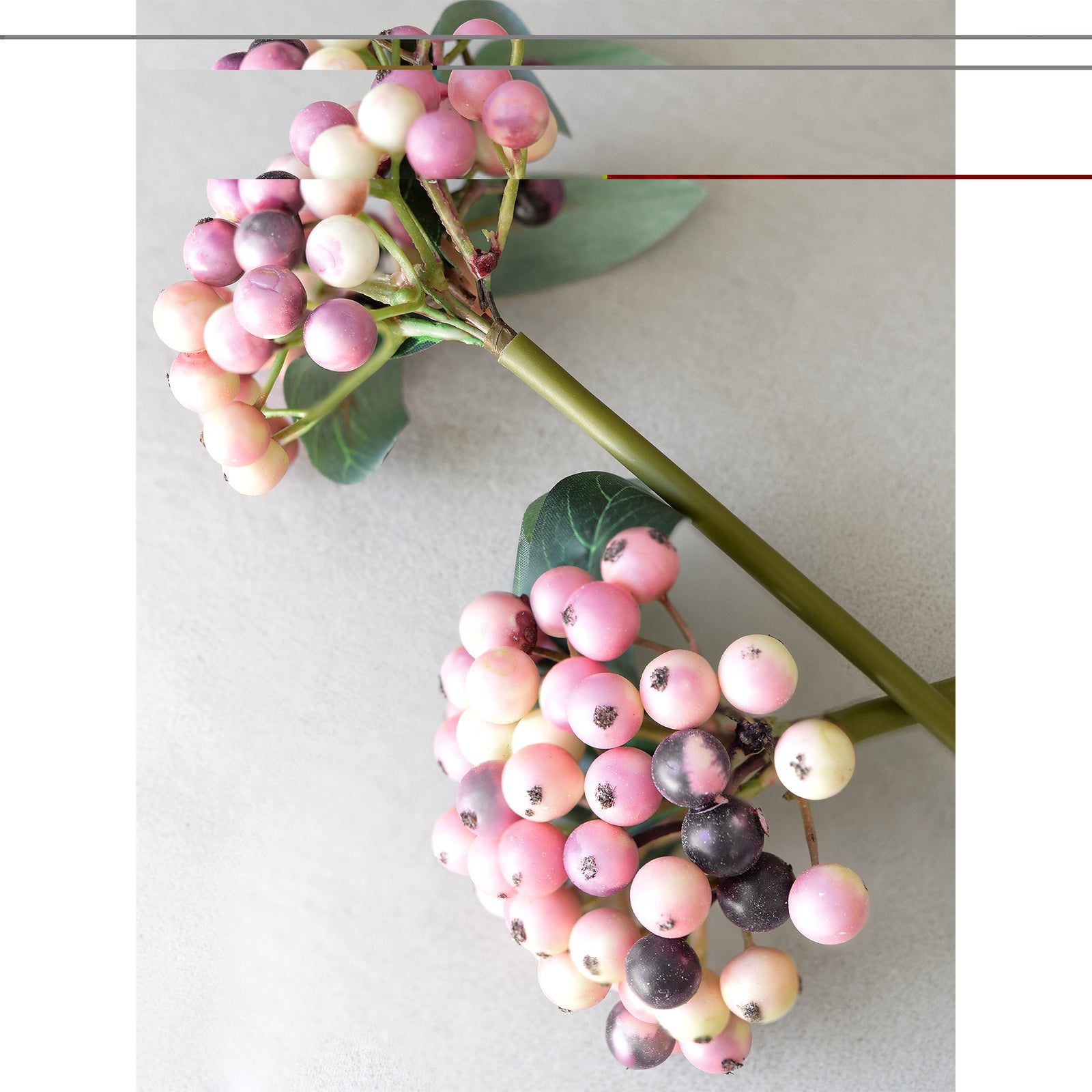 FiveSeasonStuff 2 Stems of Real Touch Artificial Holly Berries Floral Arrangement (Blush Violet)