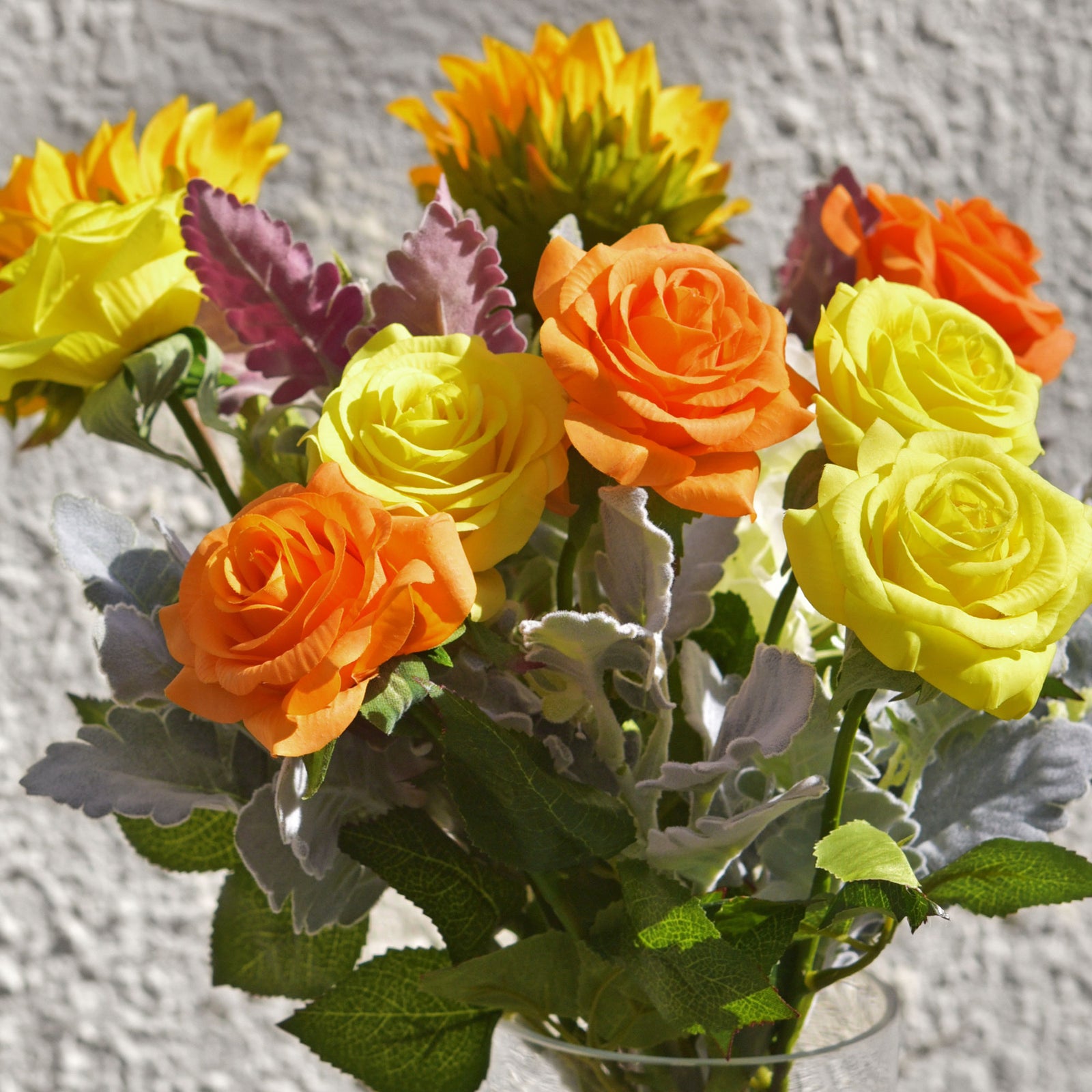 Yellow Real Touch Silk Artificial Flowers ‘Petals Feel and Look like Fresh Roses 10 Stems
