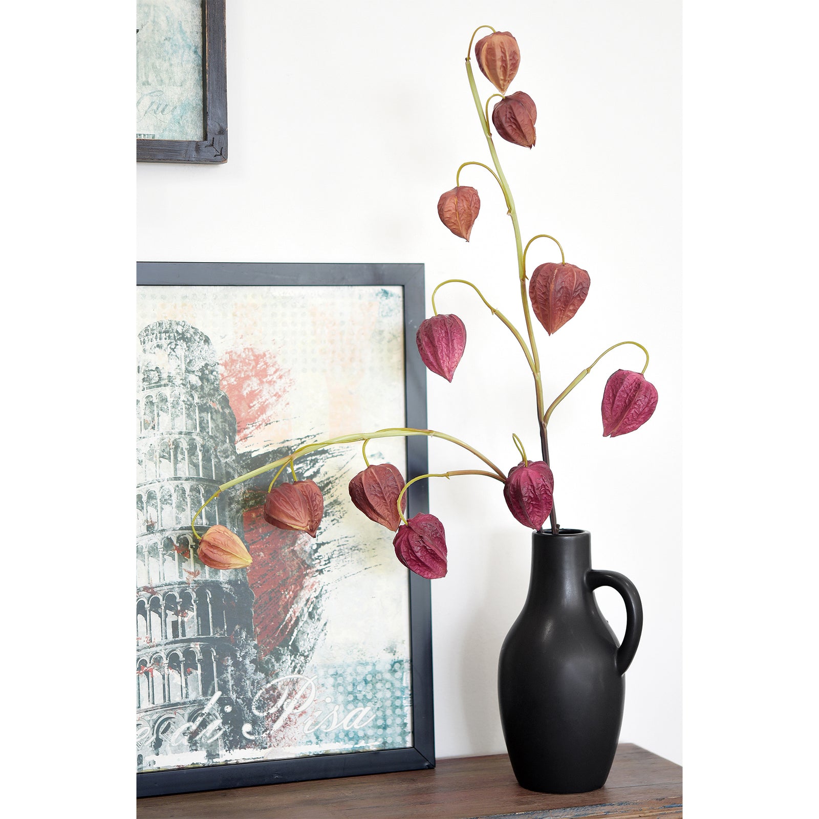 Artificial Chinese Lantern Stems – Plum Spice (Plum-Brown) – Set of 3