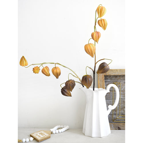 Artificial Chinese Lantern Stems – Harvest Bronze (Brown-Gold) – Set of 3