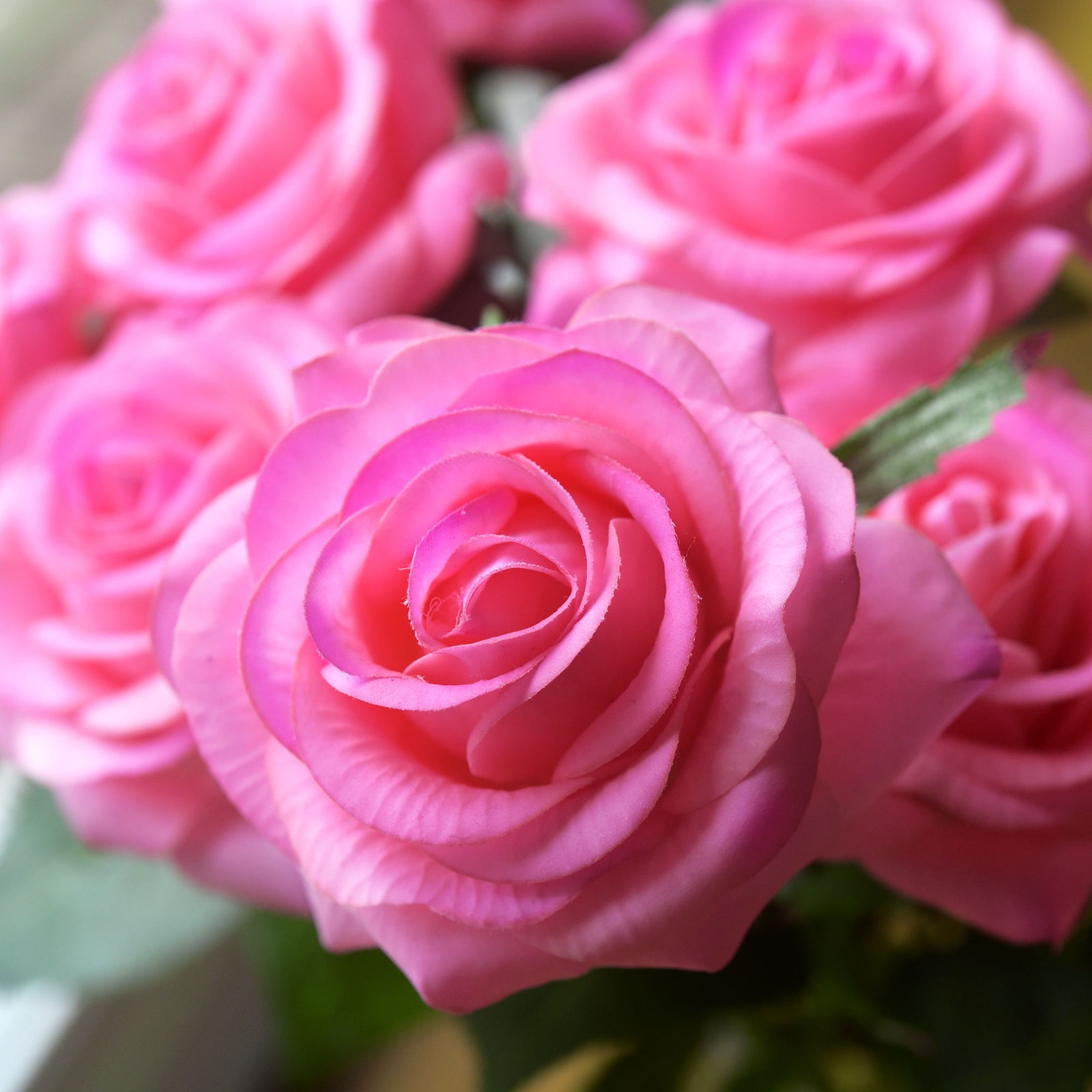 Magenta Real Touch Silk Artificial Flowers ‘Petals Feel and Look like Fresh Roses 10 Stems