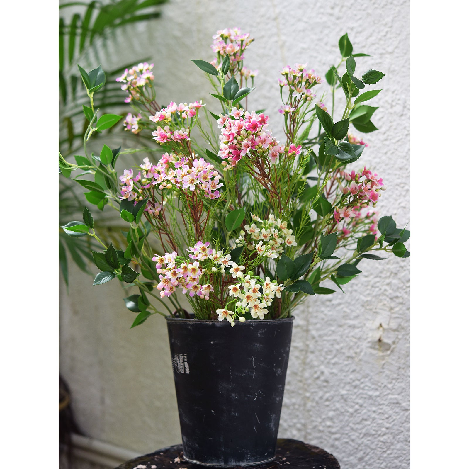 Blossom Pink Timeless Charm Wax Flowers, Long Stem Artificial Silk Flowers 6 Stems 2.6ft (78cm) Tall