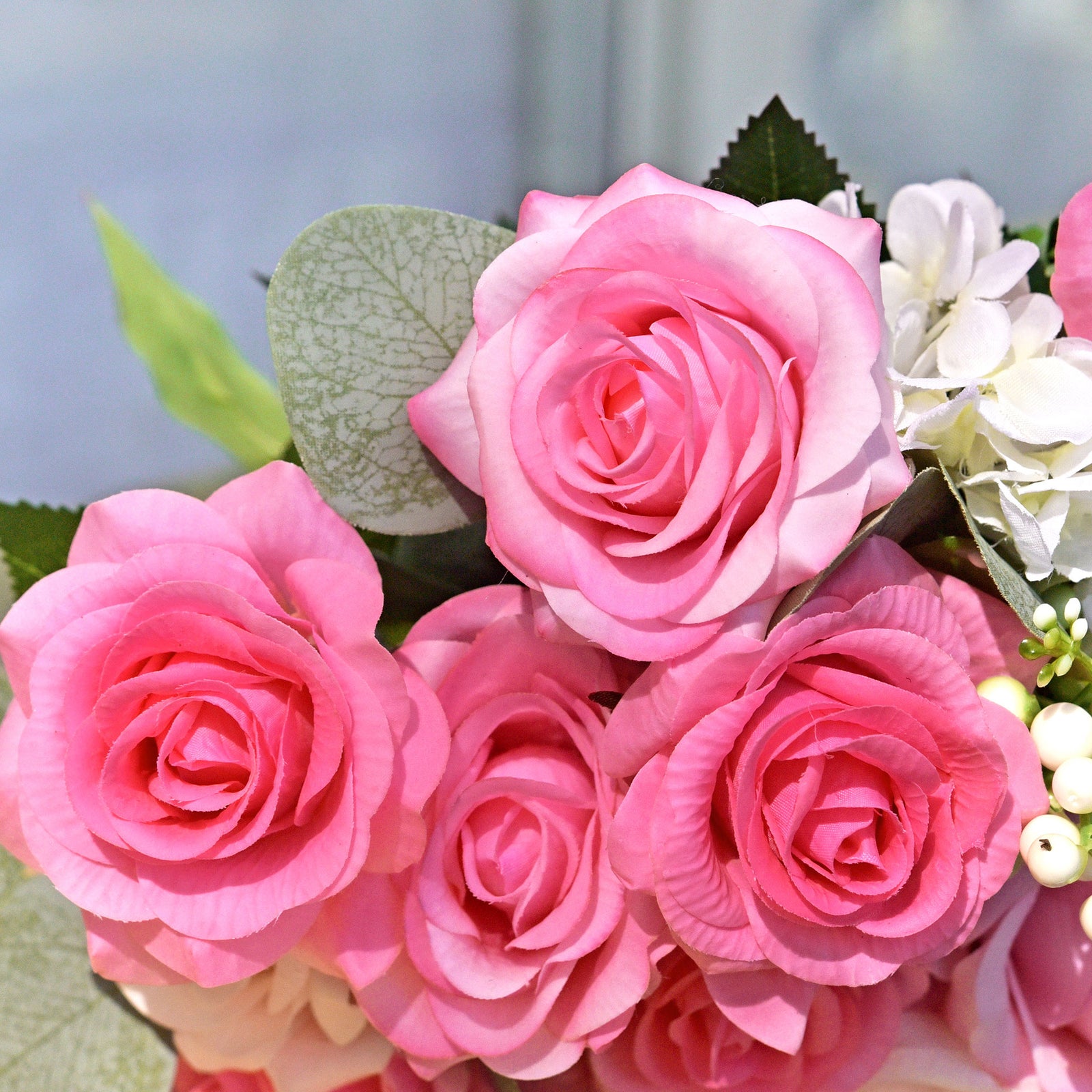 Pink Swirl Real Touch Silk Artificial Flowers ‘Petals Feel and Look like Fresh Roses 10 Stems