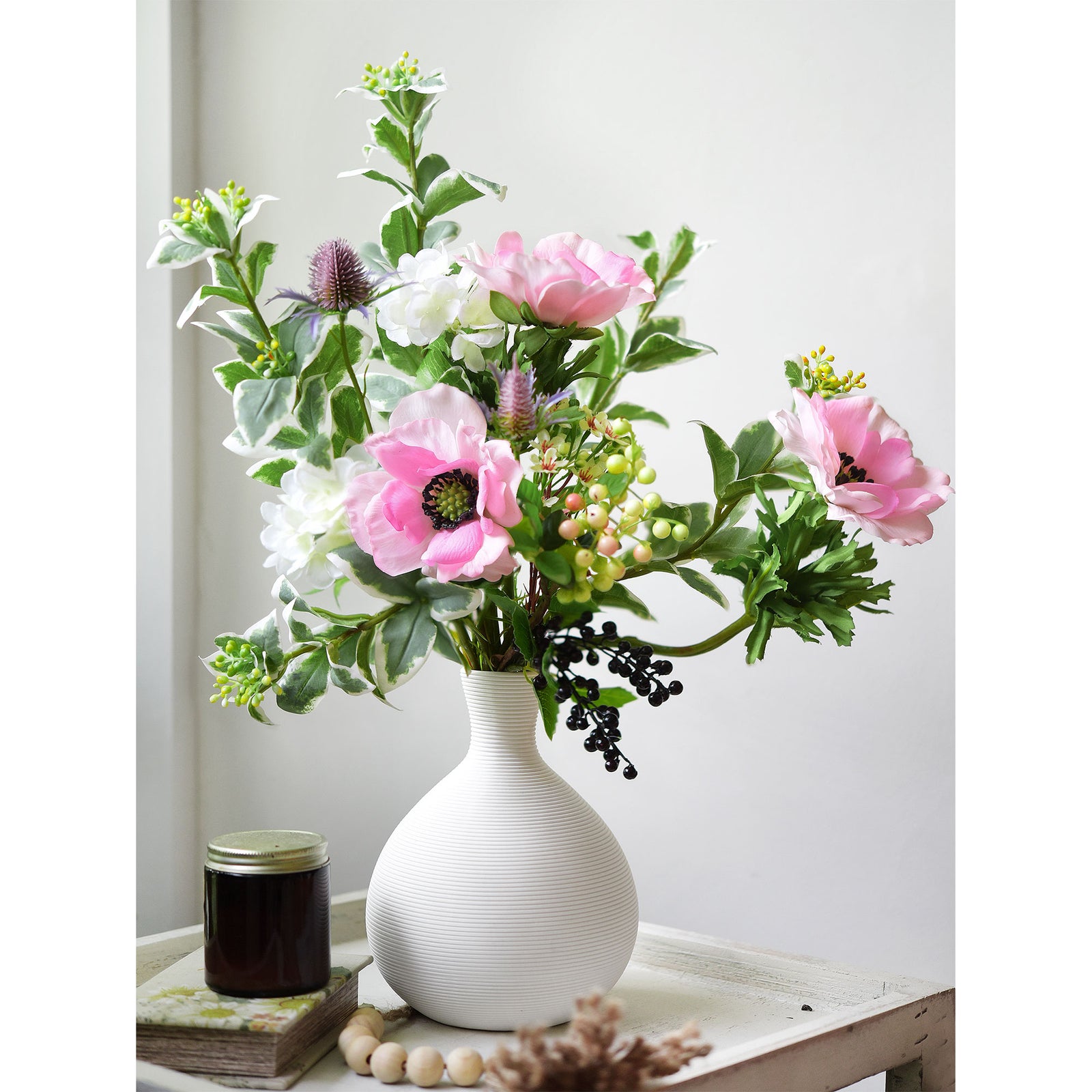 Real Touch Peony Buds Pink 48cm