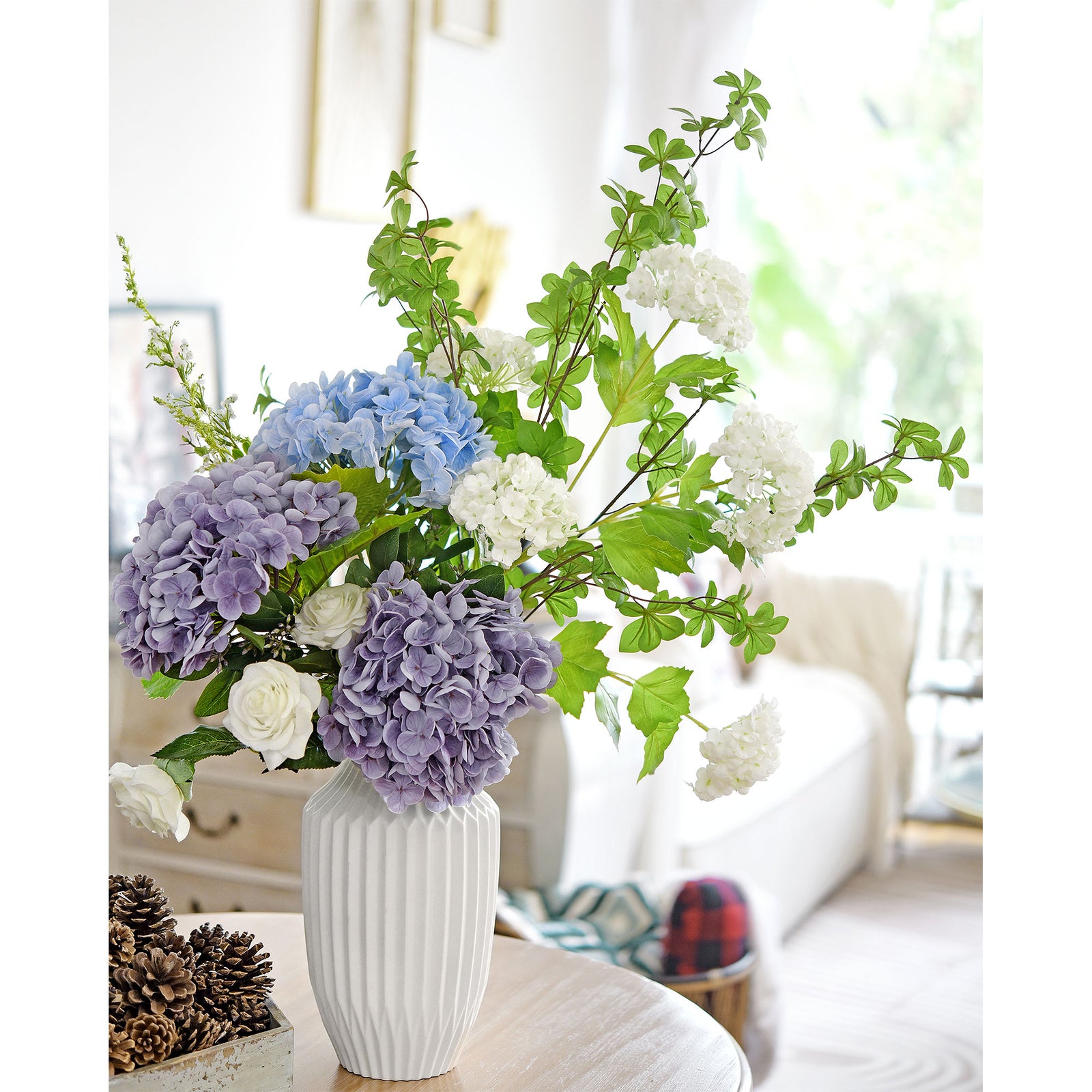 Artificial Hydrangea Natural Real Touch for Home Party Outdoor Wedding  Decor 