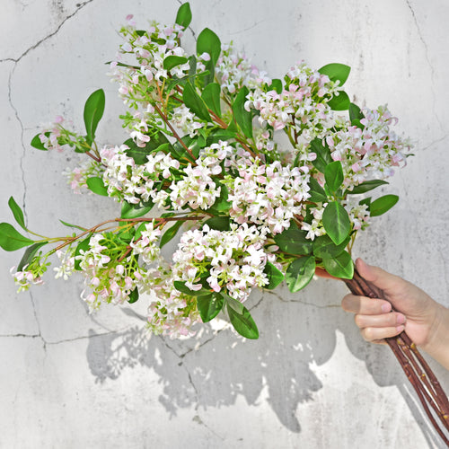 5 Stems Artificial Light Pink Murraya Panniculata Branches Orange Jessamine Greenery Floral Arrangement Decoration 30 inches