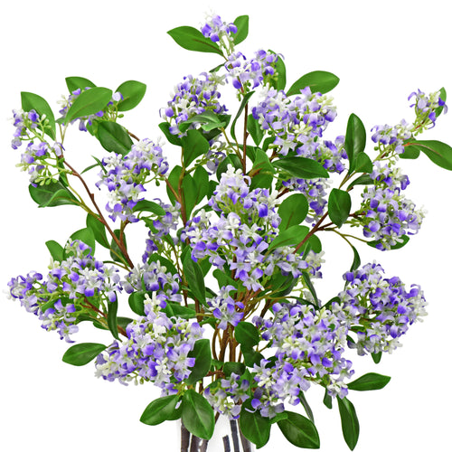 5 Stems Artificial Pale Violet Murraya Panniculata Branches Orange Jessamine Greenery Floral Arrangement Decoration 30 inches