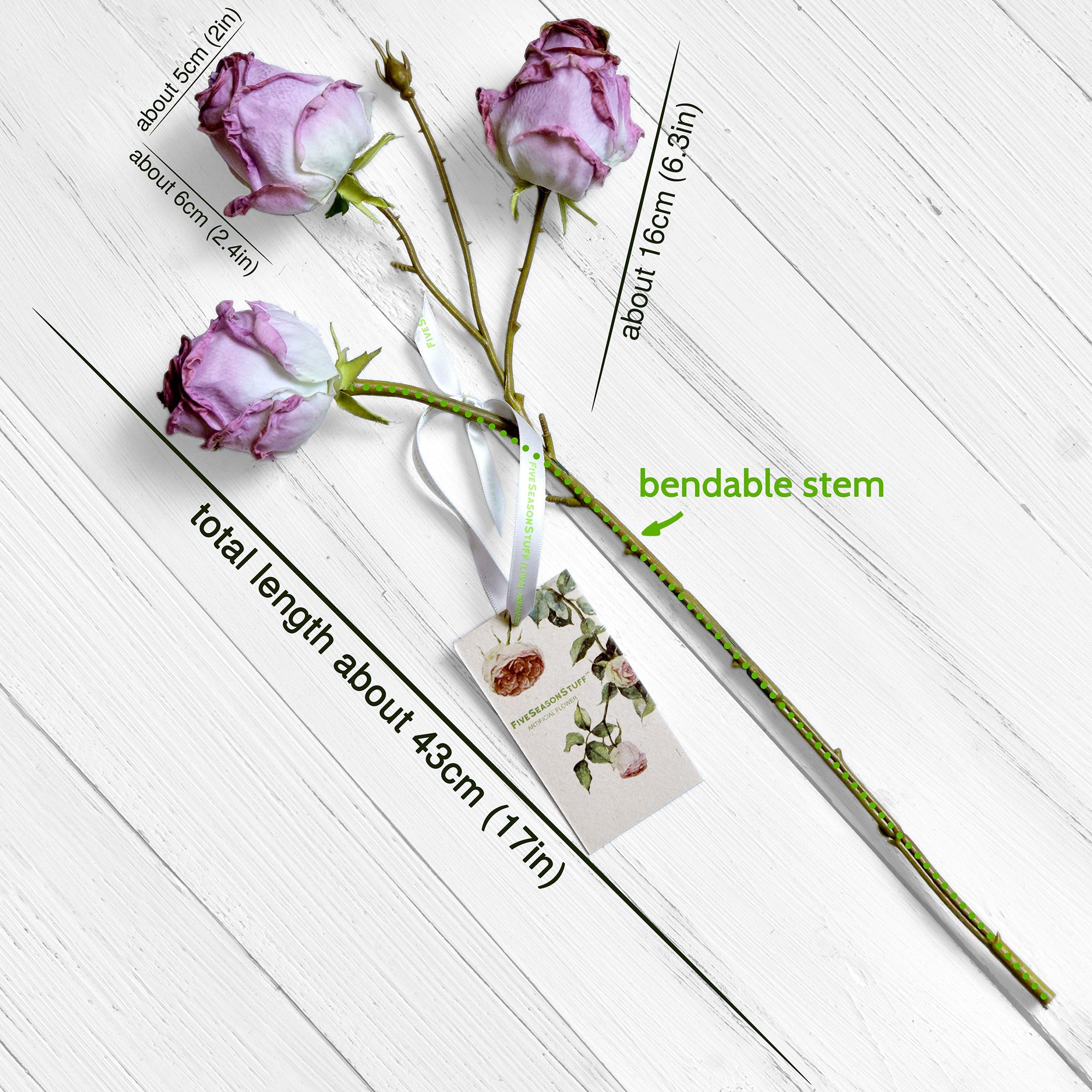 Northlight Real Touch™ Purple Artificial Rose Stems, Set of 6 - 26