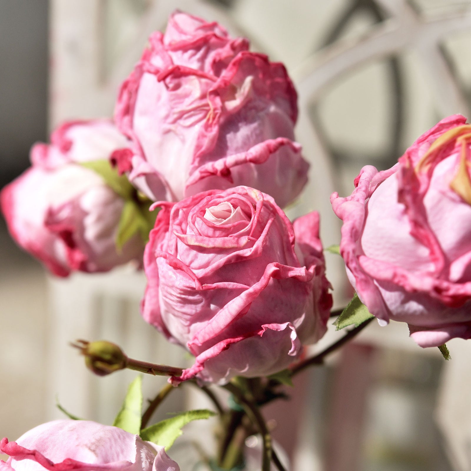 Rosy Purple Dried Look Real Touch Silk Roses Artificial Flowers 4 Stem –  FiveSeasonStuff