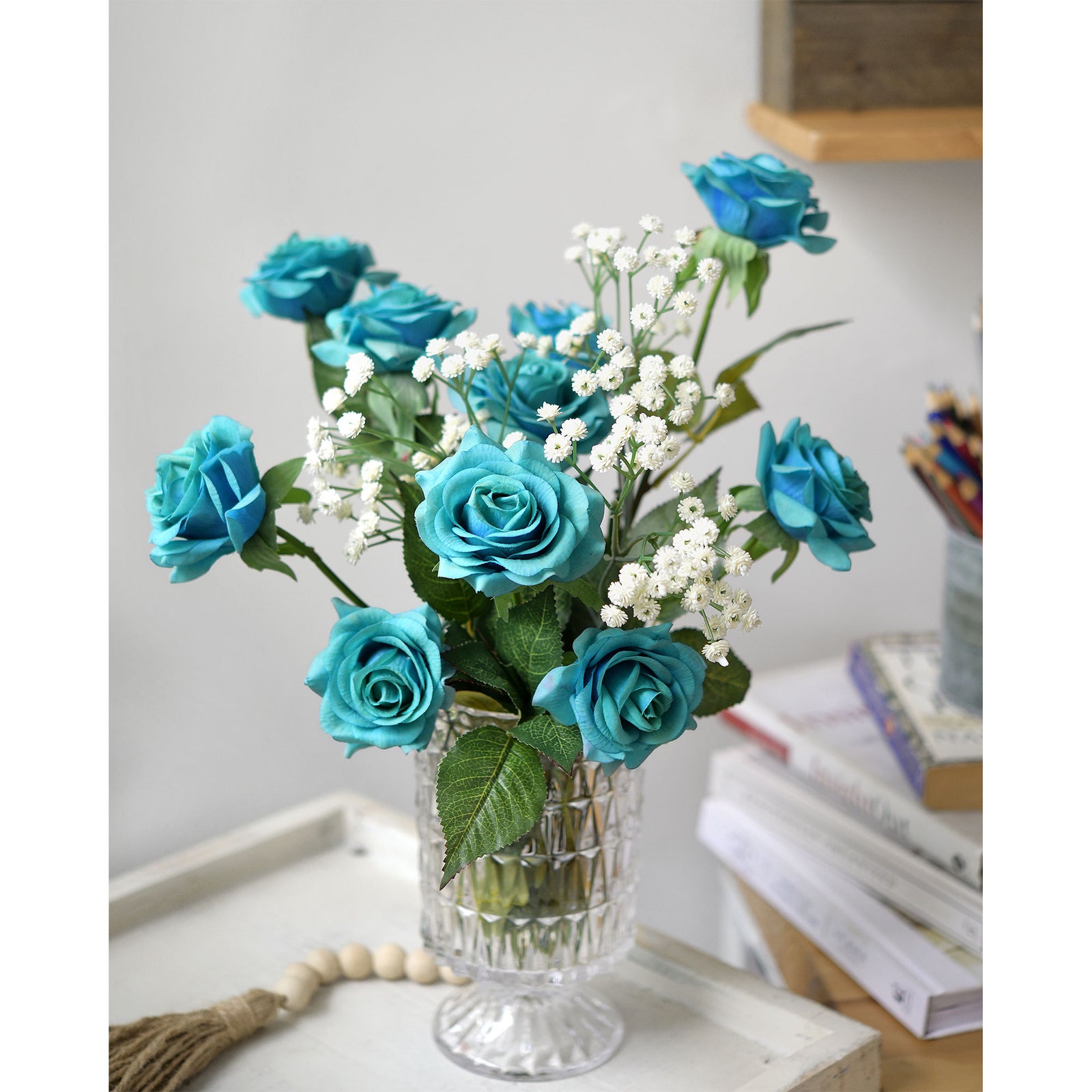''Caribbean'' Rose Bouquet Artificial Flowers for Corporate Gifting, Business Gifts , and Various Occasions 11 Stems