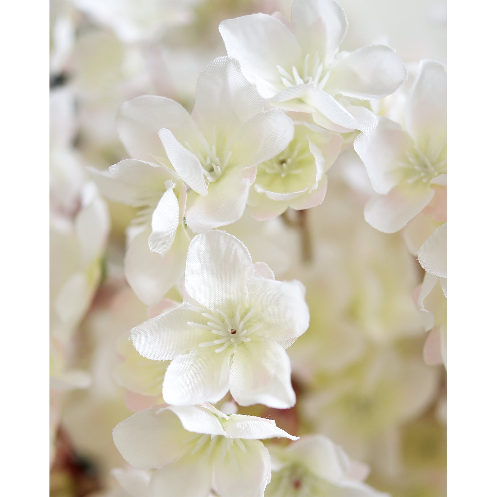 White Sakura Dream Silk Cherry Blossom Stems - Set of 2, 3.2ft Tall Artificial Flowers for Wedding & Home Decor