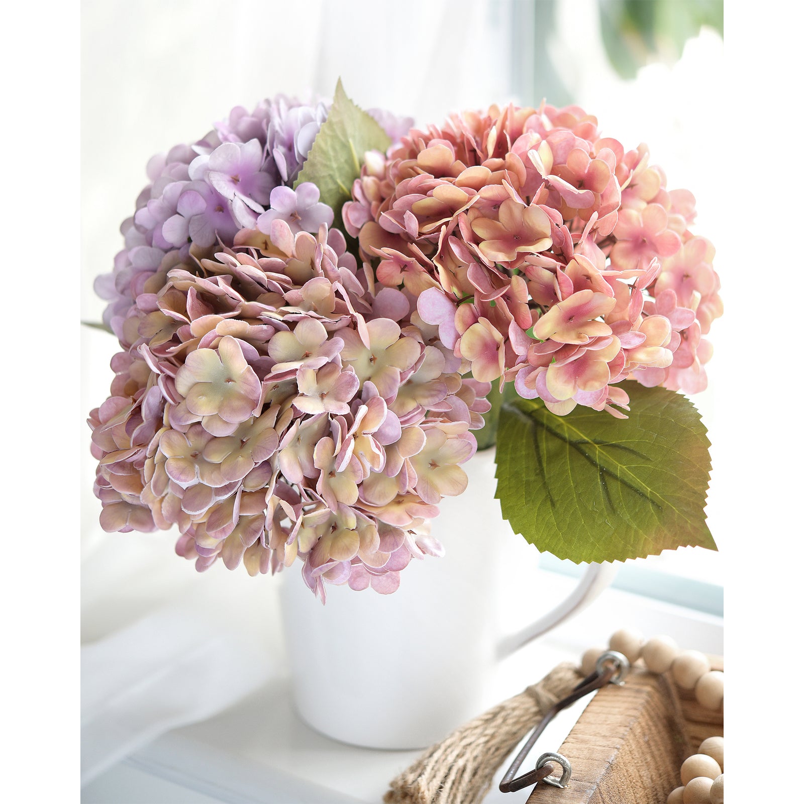 2 Long Stems Real Touch Hydrangea Artificial Flowers Ethereal Amethyst (Soft Lavender) Lifelike, Elegant, and Versatile Decor for Any Occasion (Copy) (Copy)