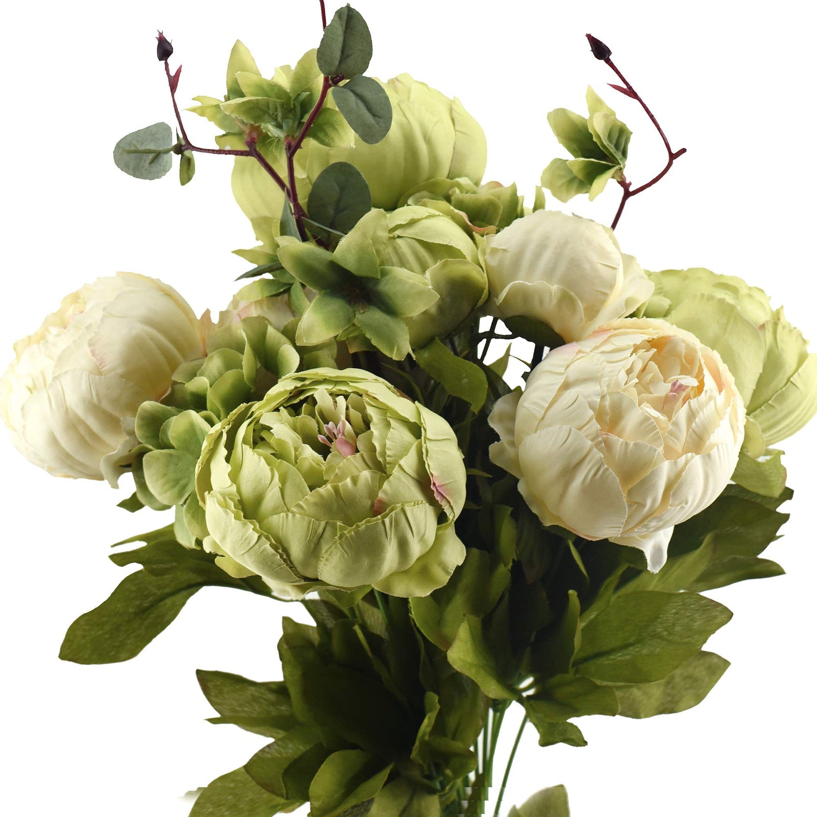 FiveSeasonStuff 1 Bouquet of Peony Silk Artificial Flowers and Hydrangeas/Perfect for Wedding, Bridal, Party, Home, Office Décor