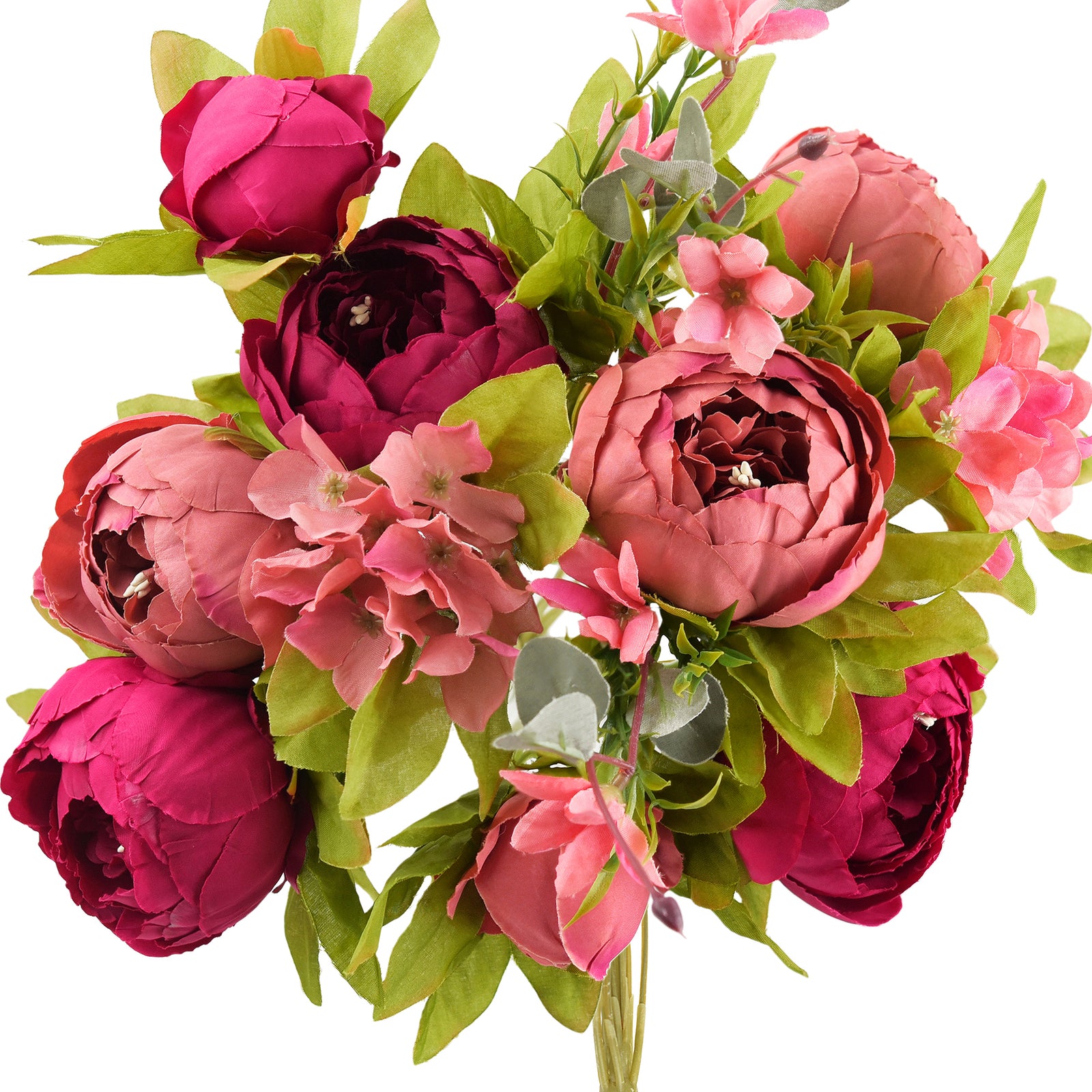 FiveSeasonStuff (Country Barn Red)Silk Peonies Artificial Flower Bouquet