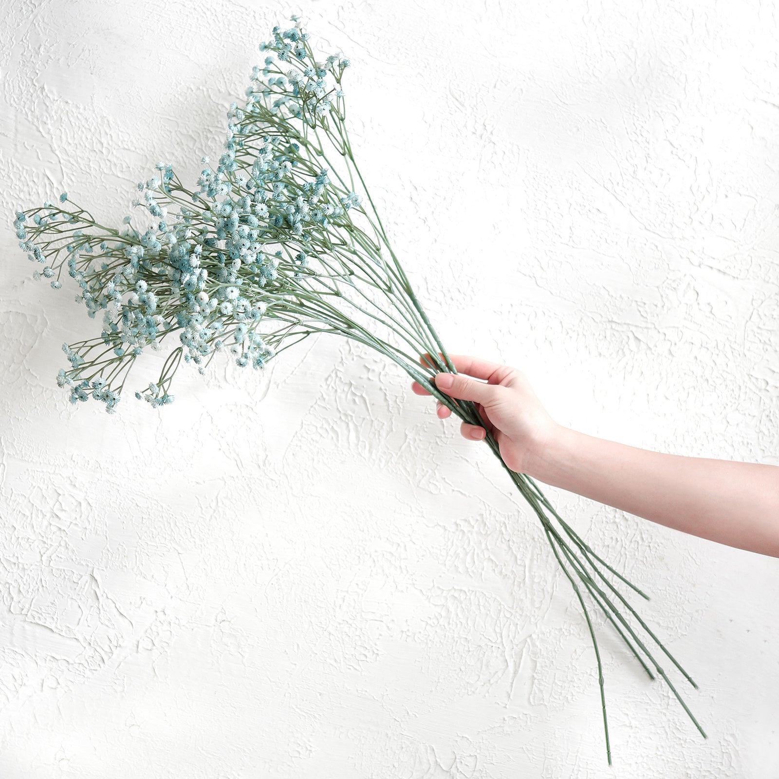 Set of 6 Artificial Baby's Breath Stems, 25 Inches Tall Blue