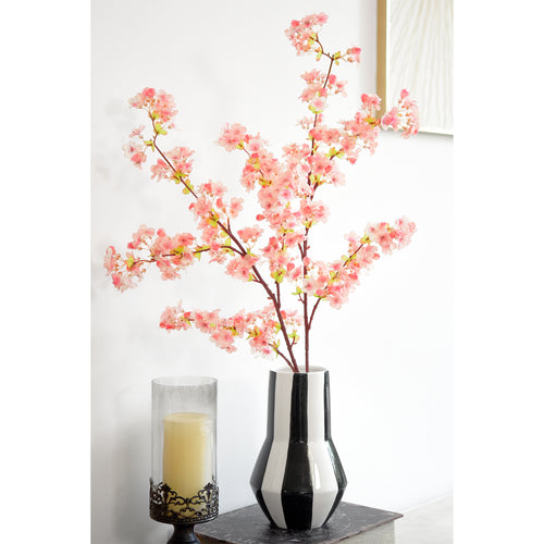 Blushing Pink Sakura Breeze Silk Cherry Blossom Stems – Set of 2, 3.2ft Tall Artificial Flowers for Elegant Wedding & Home Décor