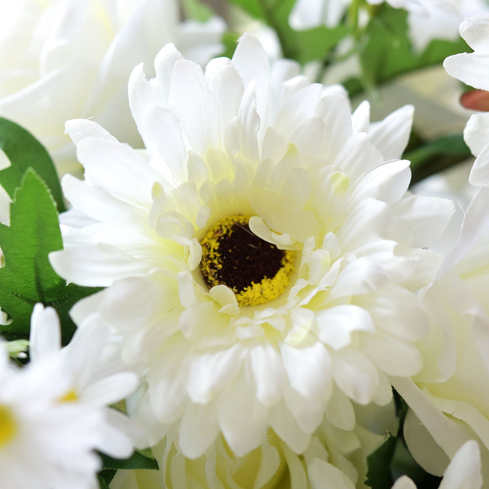 A Vision in White Mix Silk Flower Bouquet Artificial Flowers, FiveSeasonStuff Floral