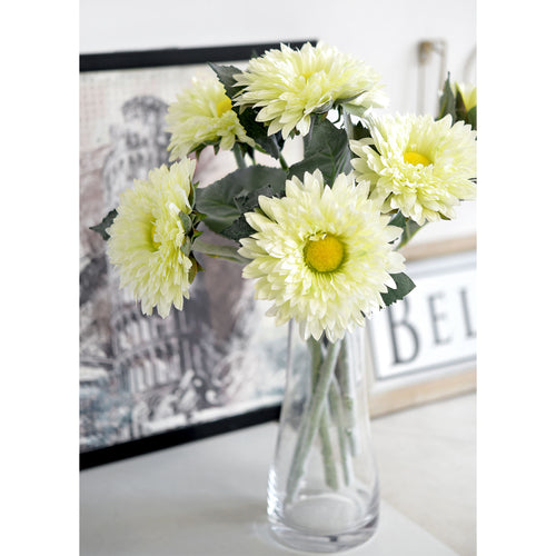 Artificial Sunflowers, Floral White Flowers Bouquet (6 Single Stems) -FiveSeasonStuff