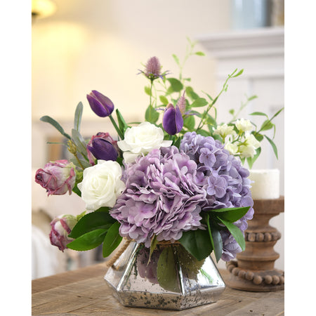 2 Long Stems Real Touch Hydrangea Artificial Flowers (Light Lavender Lilac) Lifelike, Elegant, and Versatile Decor for Any Occasion