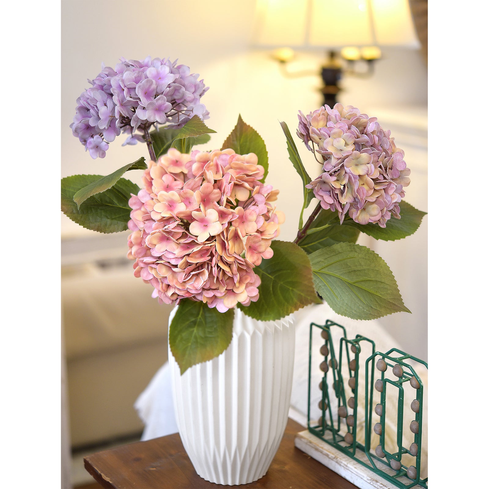 2 Long Stems Real Touch Hydrangea Artificial Flowers Blush Sunset (Warm Pink) Lifelike, Elegant, and Versatile Decor for Any Occasion (Copy)